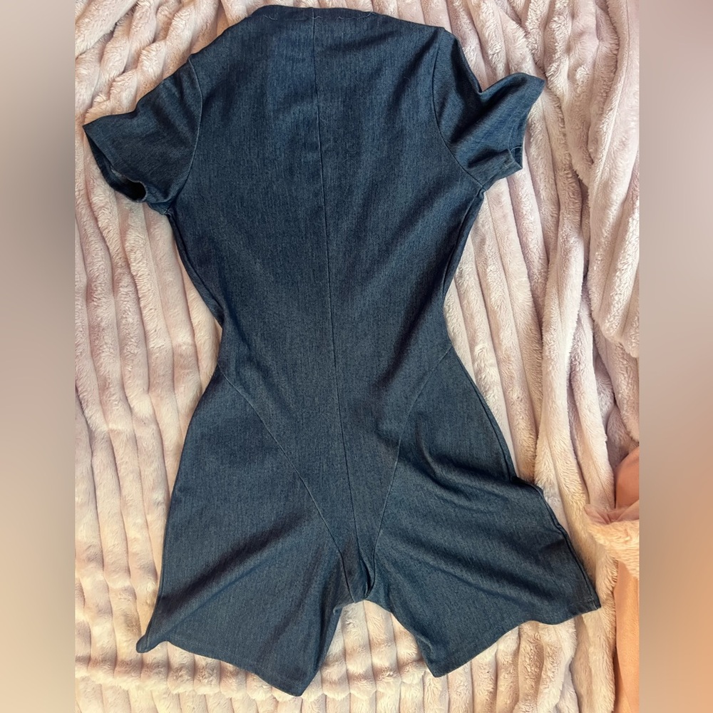 🫶 Naked Wardrobe Denim Look Bodysuit Romper | Large | Pre-Loved & Priced to Move - Picture 7 of 11